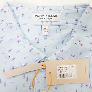 Peter Millar Crown Sport Summer Comfort Sailing Away Performance Polo Size M-NWT